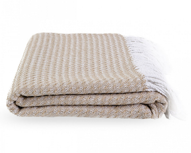 Хлопковый плед-покрывало Lanavitta 200х220 Топаз бежевый