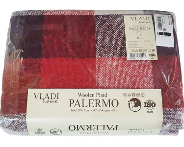 Плед Vladi Palermo Pictor бело-красно-черный 140х200