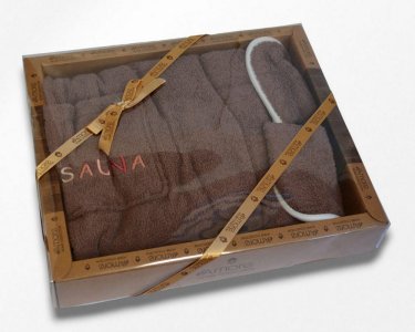 Набір для сауни чоловічий 3-х предметний Amore Sauna коричневий