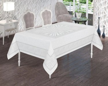 Скатертина тефлонова прямокутна 160х220 Gunes Beyaz 
