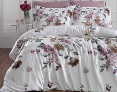 Турецкое постельное белье First Choice Cotton Satin Serra powder евро