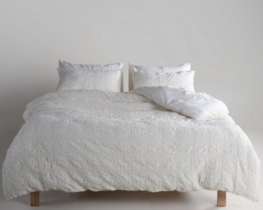 Турецкое постельное белье из вареного хлопка с жаккардовым плетением Limasso Kristal 200 х 220 см Snow White