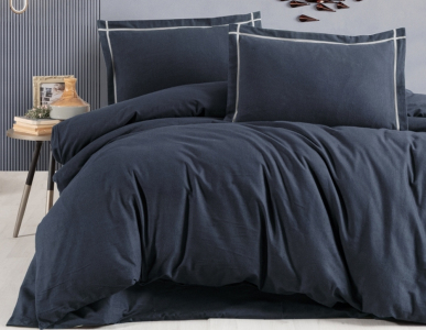 Турецька постільна білизна First Choice фланель Soprano denim євро