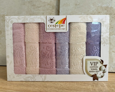 Набір кухонних турецьких рушників із 6 штук Cestepe Vip Cotton Alina 30х50