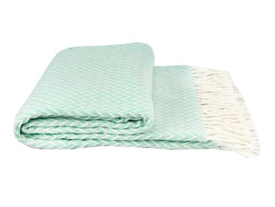 Плед Vladi Валенсія Антоніо білий м'ятний 140х200