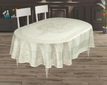 Скатертина тефлонова овальна 160х220 Viyana Crem