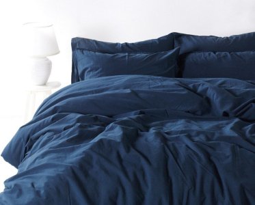 Турецкое постельное белье из вареного хлопка Limasso Stonewashed Ranforse 200 х 220 см Dress Blue
