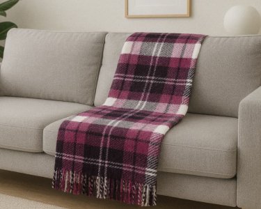 Плед шерстяной Vladi Эльф NOAH фуксия сливовый 200х220