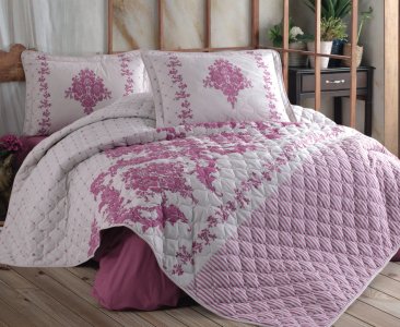 Покривало стьобане Clasy 240х260 Anka з наволочками 50х70