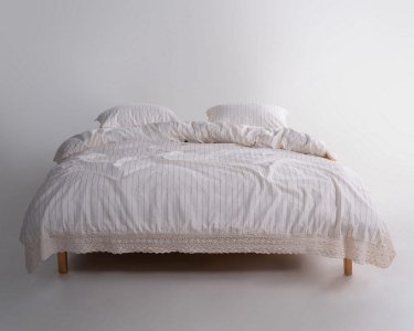 Турецька постільна білизна із вареної бавовни Limasso Stonewashed 200 х 220 см Leila Laced