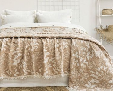 Турецкое муслиновое покрывало Saheser Amore 240х260 Bej