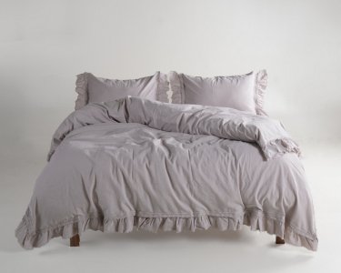 Турецкое постельное белье из вареного хлопка Limasso Stonewashed Ranforse Francesca 200 х 220 см Opal Grey