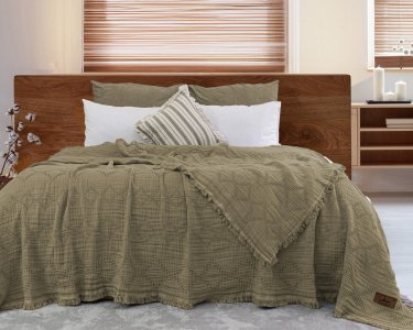 Турецьке муслінове покривало Saheser Oscar 240х260 Yesil