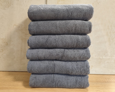 Набор турецких махровых однотонных полотенец Zeron 6 штук 70х140 Gray плотность 500 г/м2