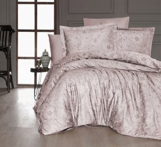 Турецкое постельное белье First Choice Cotton Satin Advina Pudra евро