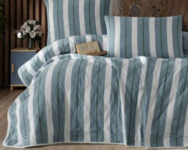 Покривало стьобане двостороннє EnLora Home Helsinki Petrol 240х220