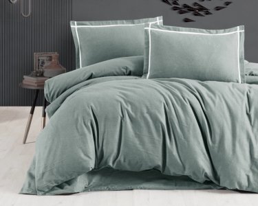 Турецька постільна білизна First Choice фланель Soprano Green полуторна