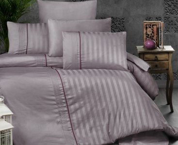 Турецька постільна білизна First Choice сатин Modalife Lavender євро