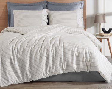 Постельное белье Turkiz Ranforce Prima 200х220 см Mauro Grey