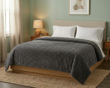 Плед-покрывало Koloco Кубик 3Д 200х230 графит евро