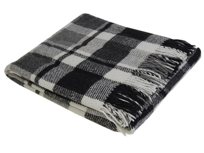 Плед полушерстяной Vladi Метро JOLLY бело-серо-антрацитовый 200х220