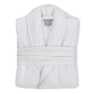 Халат білий махровий готельний Туреччина шаль щільність 400 г/м2 петля 16/1