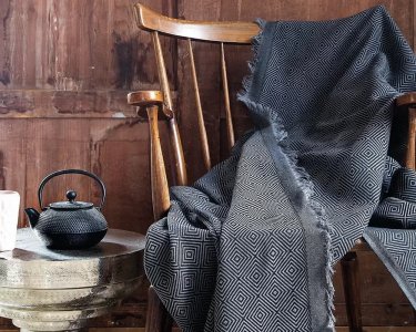 Турецький бавовняний плед-покривало Issimo 170×230 см Siyah