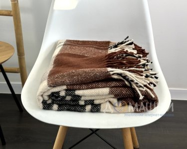 Плед напіввовняний Ярослав 2 коричневий 140х200