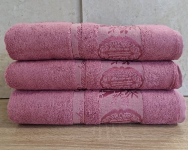 Набор турецких бамбуковых махровых полотенец Zeron 3 штуки 70х140 Bamboo Gulkurusu