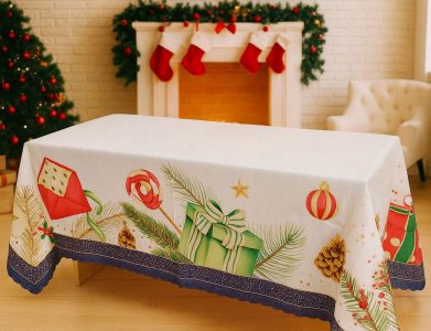 Скатертина новорічна 160х220 Merry Christmas 16