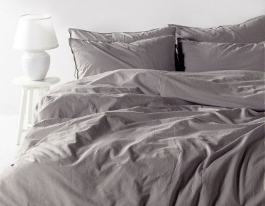 Турецкое постельное белье из вареного хлопка Limasso Stonewashed Ranforse 200 х 220 см Opal Grey