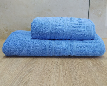 Набір турецьких махрових рушників Zeron 50х90+70х140 Havdan Greg Blue