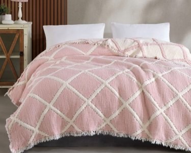 Турецкое муслиновое покрывало Zeron JACQUARD exclusive 230х250 Vivus Pudra