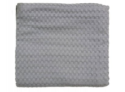 Плед-покрывало хлопковое Sofia Pike Сота темно серое 150х240