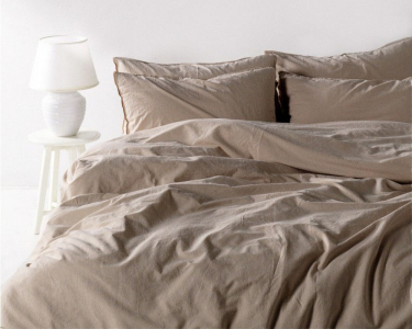 Турецкое постельное белье из вареного хлопка Limasso Stonewashed Ranforse 200 х 220 см Oxford Tan