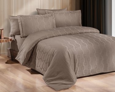 Турецкое постельное белье First Choice сатин-жаккард Norel Wicker евро