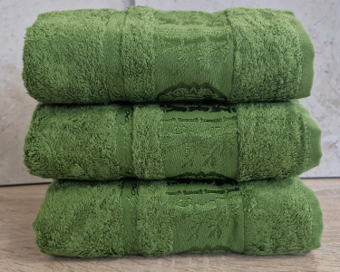 Набор турецких бамбуковых махровых полотенец Zeron 3 штуки 50х90 Bamboo Moss