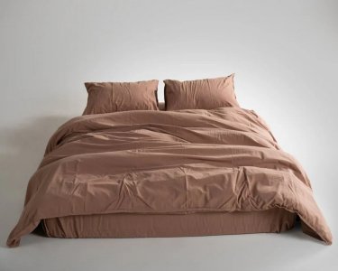 Турецкое постельное белье из вареного хлопка Limasso Stonewashed Ranforse семейное Woodsmoke