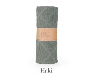 Турецкая вафельная простынь-покрывало Saheser Cotton Pique 160×230 см Lavin Haki