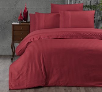 Турецька постільна білизна First Choice De Luxe ранфорс Gala Red євро