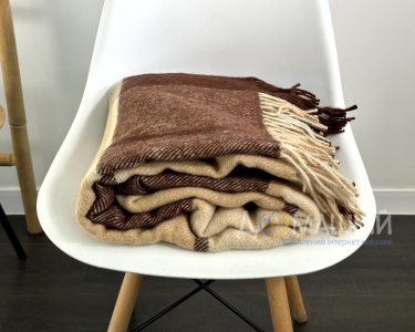 Плед з новозеландської вовни Ярослав 11 бежевий 190х200