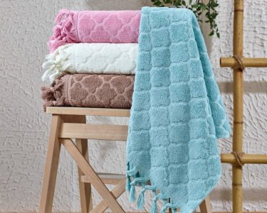 Набір турецьких махрових рушників Zeron 4 штуки Vip жакард Dilan 70х140