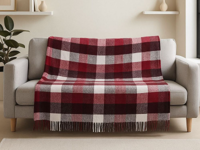 Плед Vladi Palermo Pictor бело-бородово-светло-антрацитовый 140х200