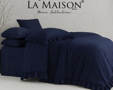 Турецкое постельное белье из вареного хлопка La Maison Stonewashed Ranforse 200 х 220 см Weens Deep Indigo
