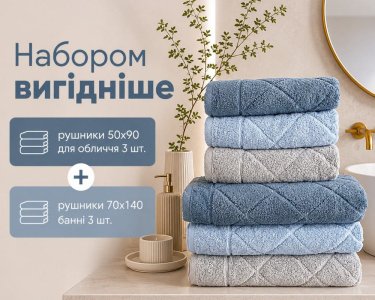 Набор турецких махровых полотенец Cestepe MicroCotton Premium 3 штуки 50x90 + 3 штуки 70х140 Eva 1 плотность 600 г/м2