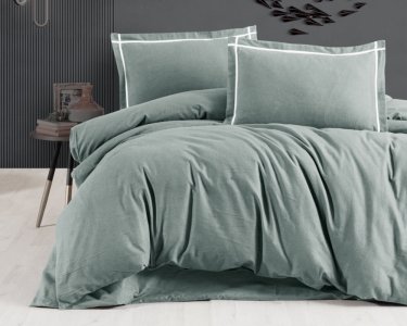 Турецька постільна білизна First Choice фланель Soprano Green євро