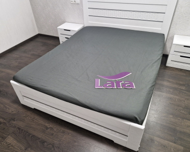 Простынь на резинке LARA бязь однотонная Graphite dp11065 160х200х25