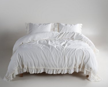 Турецкое постельное белье из вареного хлопка Limasso Stonewashed Ranforse Francesca 200 х 220 см Snow White