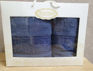 Набір турецьких махрових рушників Gulcan 50x90+70х140 V1 Blue