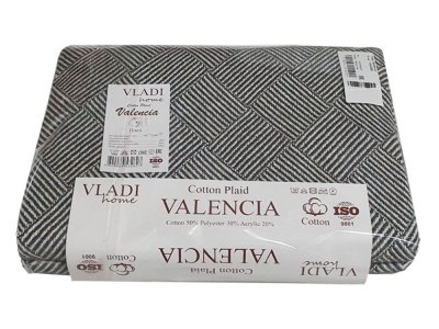 Плед Vladi Валенсія PARQUET біло-сірий 140х200